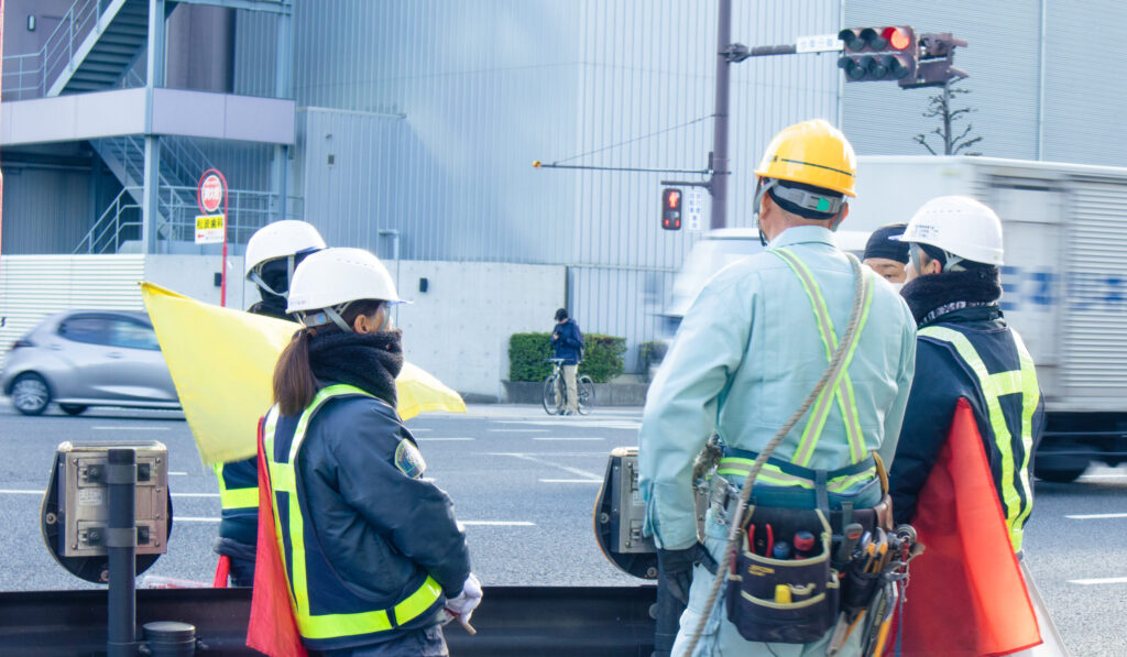 警備現場の打ち合わせ写真